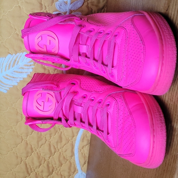 Gucci Shoes - Gucci Coda Neon Pink High Top 8.5 US 39 EU